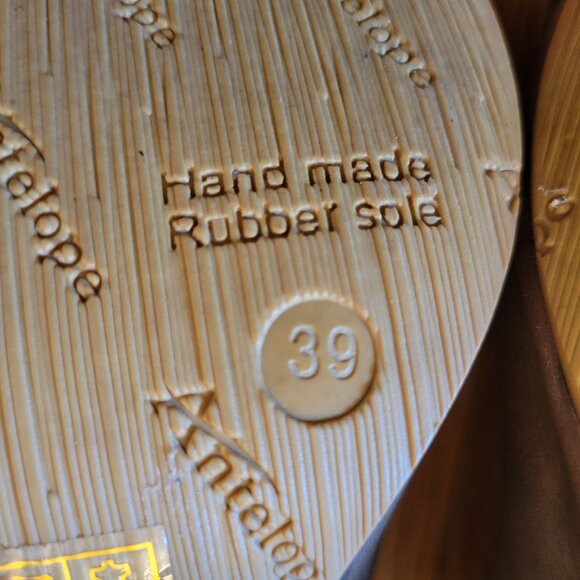 Antelope Leather Peep Toe Ankle‎ Boots Block Heel 39 Back Zip 8 8.5 - Picture 7 of 11